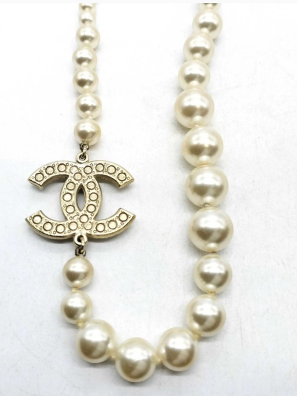 CHANEL F16V Coco 100th Anniversary Pearl Crystal CC Necklace 100% Authentic - Picture 3 of 13